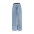 thumbnail image 4 of Wyobmus Women's Wide Leg Jeans High Waisted Jeans Plain Vintage Casual Boyfriends Jeans Streetwear Denim Pants Light Blue, 4 of 6