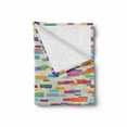 thumbnail image 2 of Abstract Soft Flannel Fleece Throw Blanket, Colorful Pattern with a Group of Overlapping Horizontal Long Rectangle Shapes, Cozy Plush for Indoor and Outdoor Use, 60" x 80", Multicolor, by Ambesonne, 2 of 6