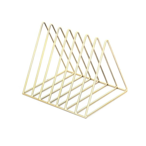 Estantes triangulares de hierro para libros Estante de almacenamiento de escritorio Estante para archivos Caja de almacenamiento para revistas Estante para libros de hierro Inevent JJ17543-05