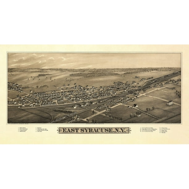 Old Map of East Syracuse New York 1885 Onondaga County Poster Print (24