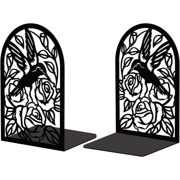 Sujetalibros de metal para estanterías, resistentes, de estudio, hermosos y altos, con forma de colibrí, para escritorios, estantes, estilo granja.