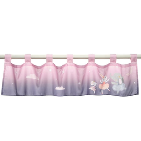 UPC: 0084122016200 | Bedtime Originals Tiny Dancer Ballet Animals Window Valance – Pink/Purple