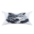 thumbnail image 3 of Dailycode Satin Pillow Case Standard Silk Pillow Cover for Hair and Skin Envelope Closure Black White Wolf Face 20"x26", 3 of 9