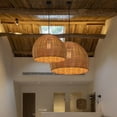 thumbnail image 2 of Arturesthome Boho Round Basket Handemade Bamboo Pendant Light, 2 of 10