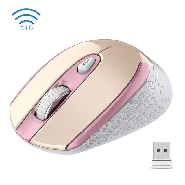 CHOK Wireless Mouse 2.4G Wireless Ergonomic Optical Mouse Slim Silent Mouse with USB Receiver and 3 Adjustable DPI Cordless Computer Mouse for Laptop Desktop MacBook PC and Home Off