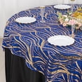 thumbnail image 6 of BalsaCircle 72x72 in Royal Blue Gold Wavy Embroidered Sequined Tulle Square Table Overlay Party Events Decorations Supplies, 6 of 8