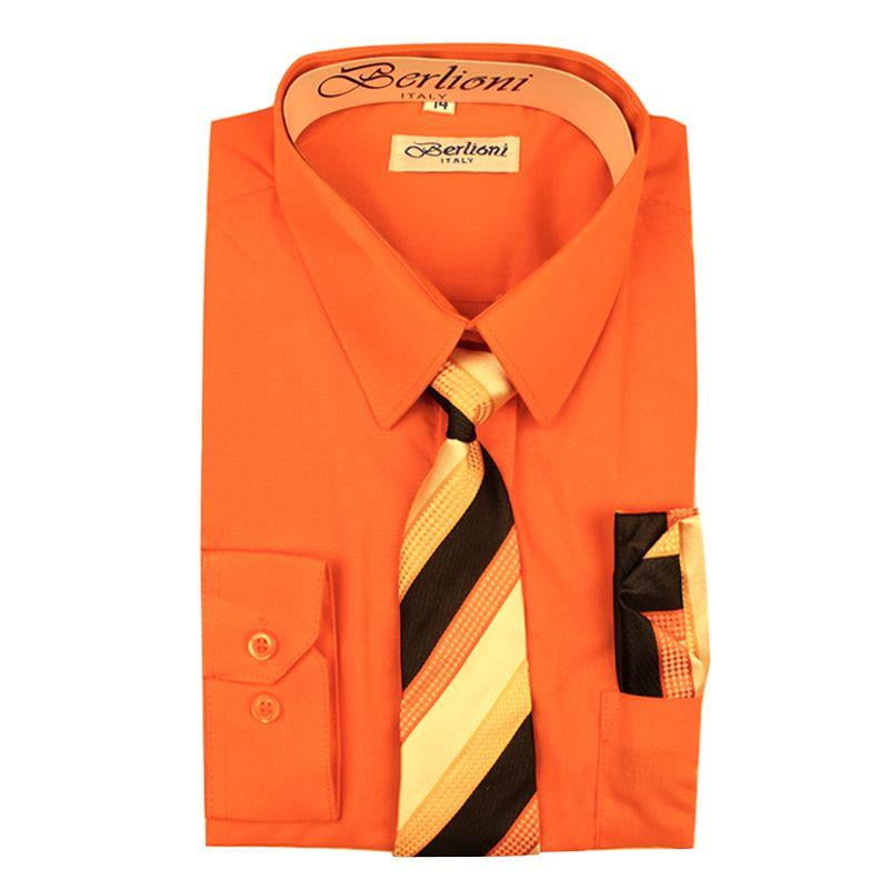 Berlioni Little Boys Orange Striped 