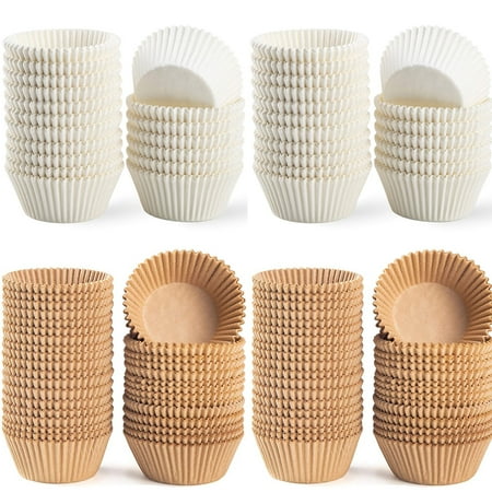 

Natural Cupcake Liners Standard Baking Cups 1000 -Count Unbleached No Smell Paper - White