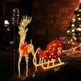 thumbnail image 6 of Christmas Reindeer Sleigh Set Outdoor Decoration Holiday Decor LED Lights,Gold Ktaxon, 6 of 10