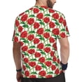 thumbnail image 2 of Wukai Rose Flowers Print Men's Short-Sleeved Mesh T-Shirt,Quick-Dry Short Sleeve Workout T-Shirt-Medium, 2 of 8