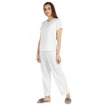 thumbnail image 3 of Inkmeso Womens 2Pcs Solid Nightwear Set Short Sleeves Top & Pajama Sets Soft Cotton Loungewear, 3 of 7