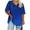 Navy, variant on QUNYINEY Gradient Women Shirts Casual V Neck Short Sleeve Tops Pullover Plus Size Loose Shirts Womens Summer Tops