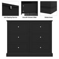 thumbnail image 7 of Homfa 6 Drawer Double Dresser, Wood Storage Cabinet for Living Room, Chest of Drawers for Bedroom, Black, 7 of 7