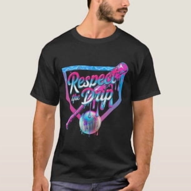 Camiseta unisex de béisbol con diseño de helado y goteo de béisbol, ideal para la temporada de béisbol y el día del partido, informal, de algodón, ideal como regalo para mujeres y hombres.