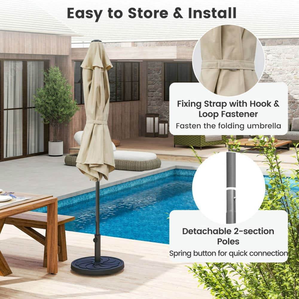 Spaco 7.5 Feet Outdoor Patio Heavy Duty Market Umbrella, Outdoor Shade with Push Button Tilt, Beige