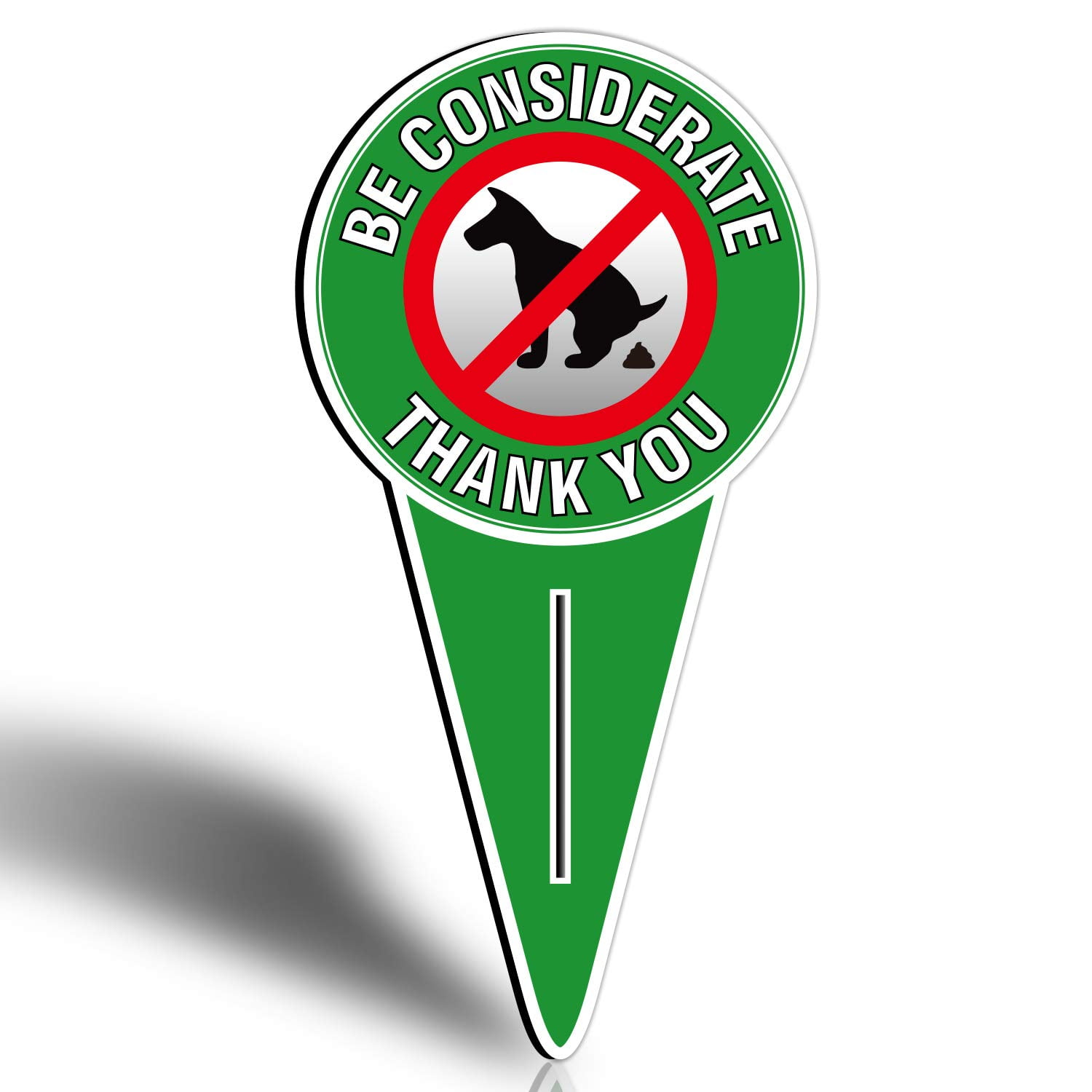 ANLEY Double Sided No Pooping Dog Sign Be Considerate No Dog Poop