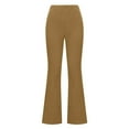 thumbnail image 6 of XFLWAM Women Corduroy Flare Pants Elastic Waist Bell Bottom Trousers Casual Wide Leg Trousers Khaki S, 6 of 8
