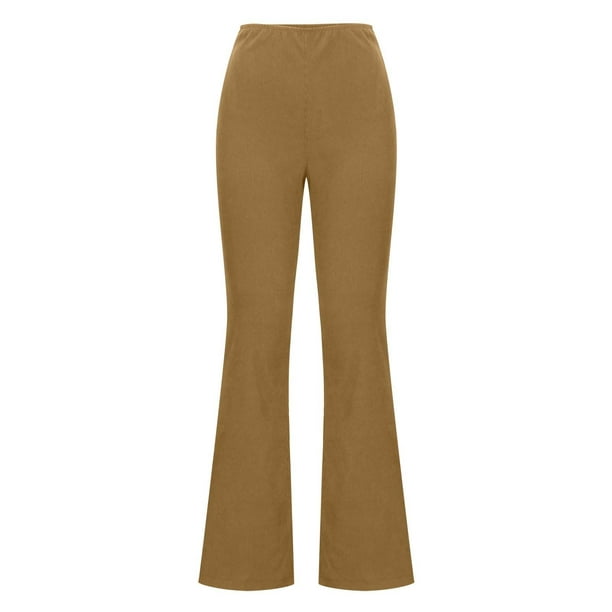 Women's Corduroy Flare Pants High Waisted Vintage Stretch Bell