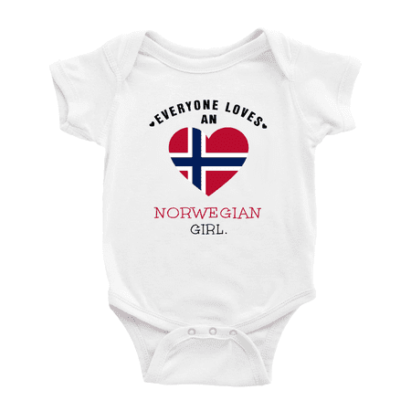 

Everyone Loves an Norwegian Girl Cute Baby Bodysuit Newborn Clothes Outfits (White 6-12 Months)
