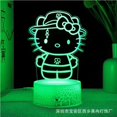 thumbnail image 1 of Lámpara de mesa LED con luz nocturna 3D de animación de Hello Kitty, lámpara de noche para dormitorio infantil, lámpara de ambiente colorido táctil, 1 of 5