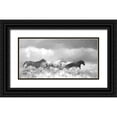 thumbnail image 1 of Murdock, Ramona 18x11 Black Ornate Wood Framed with Double Matting Museum Art Print Titled - Mustang Herd II BW, 1 of 4