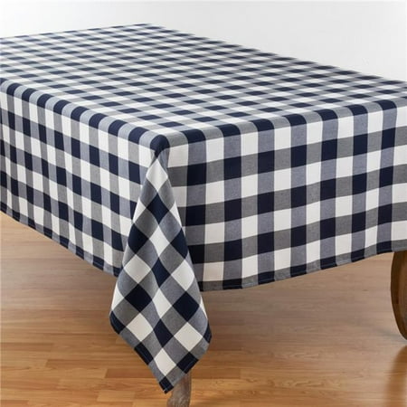 

SARO 70 x 180 in. Rectangular Buffalo Plaid Design Cotton Blend Tablecloth - Blue