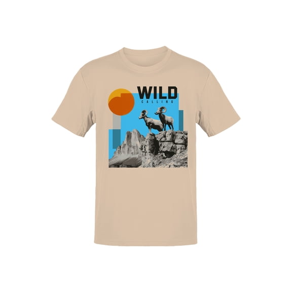 Majestic Mountain Bighorn Adventure Men's Natural T-shirt