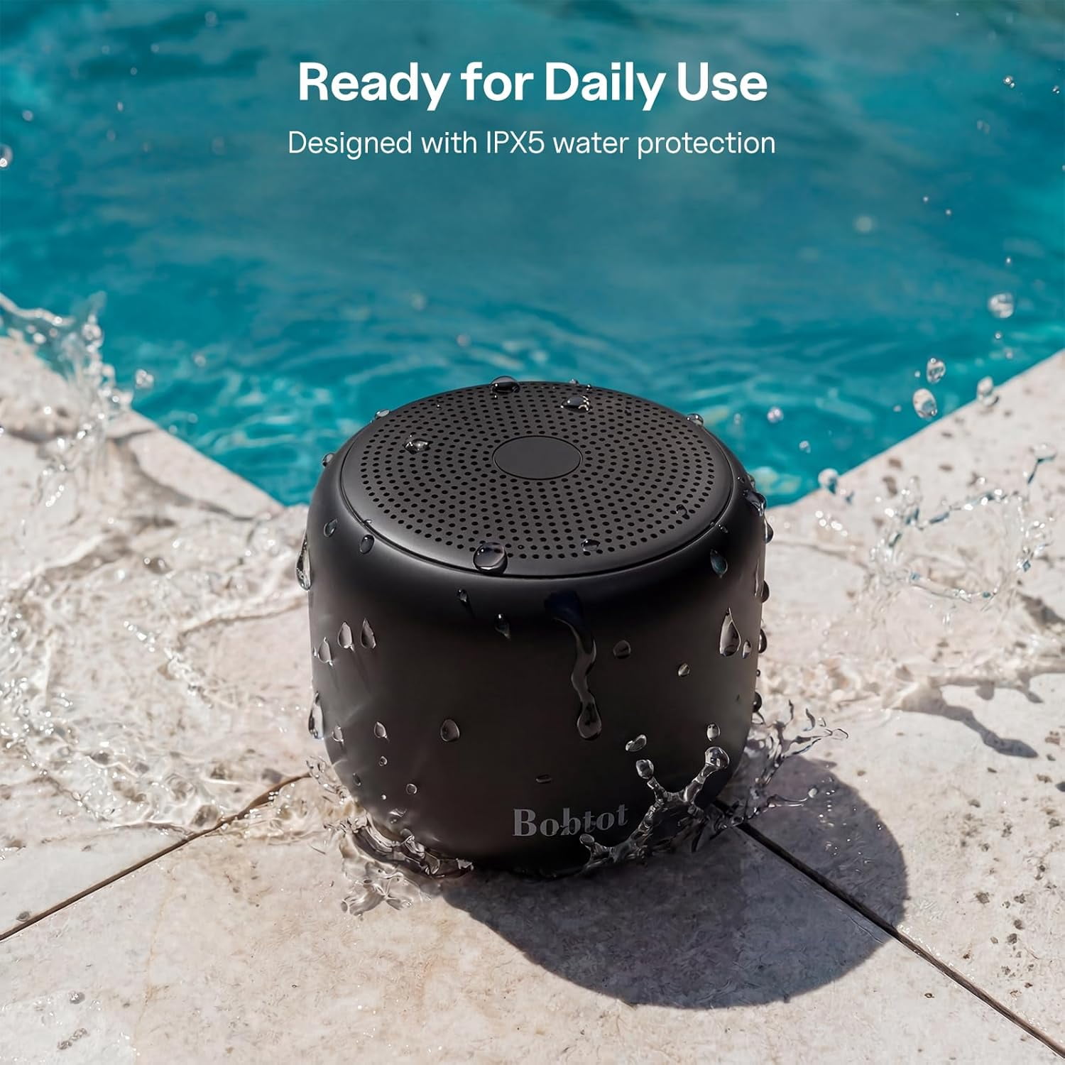 Portable Bluetooth Speaker,IPX5 Waterproof Wireless Speaker with Bluetooth 5.0,20H Playtime,Built-in Mic Mini Speaker for Outdoor/Party/Beach/Travel/Gifts Black