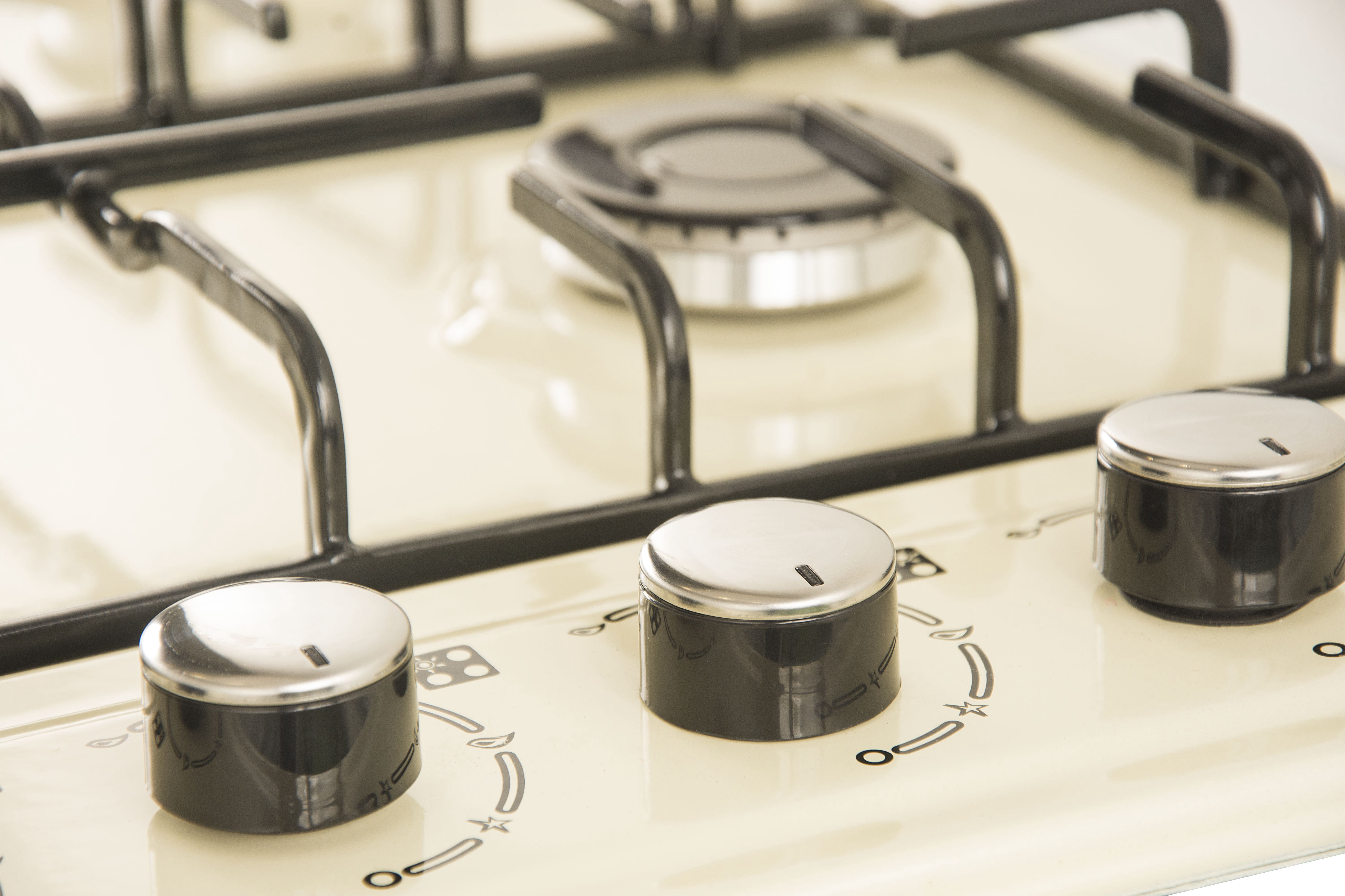 ABBA Retro Gas Cooktop 24-inch with 4 Burners - Cream Color