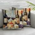 thumbnail image 3 of Fenyluxe Wine Cheese Table Pillow Cushion Covers for Sofa Couch Bedroom Car Chair Home Decor 1PC Printed on Both Sides 18x18in, 3 of 5