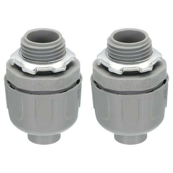 Uxcell Liquid Tight Connector 1/2NPT Non-metallic Electrical Conduit Fitting Pack of 2(Straight,180D)
