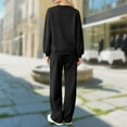 thumbnail image 6 of Bloomae Womens 2 Piece Outfits Lounge Sets Raglan Long Sleeve Crewneck Pullover Sweatshirt Drawstring Joggers Sweatpants Fashion Sweatsuit Sweat Set Trendy Spring Travel Outfits Black XXL, 6 of 6