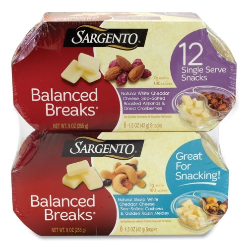 Sargento Balanced Breaks, Two Assorted Flavor Packs, 1.5 oz Pack, 12