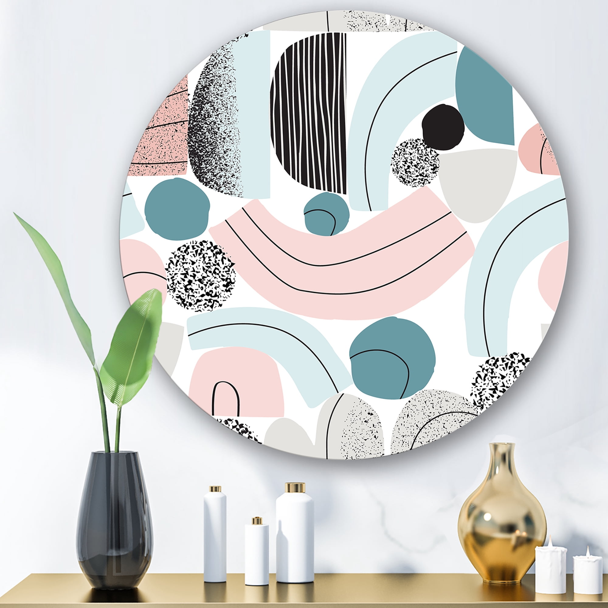 Art Collage In Pastel Colors 11 in x 11 in Painting Art Prints, by Designart