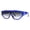 Blue (Smoke), variant on Unisex Geometric Sunglasses Retro Modern Futuristic Fashion UV 400 Frost White
