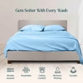 thumbnail image 2 of Pure 1000 Thread Count PIMA Cotton- Sateen Weave 4-Piece Twin XL(39" X 80") Light Blue, Single Ply Yarns, Sateen Weave, Fits Mattress 24"inch Deep Pocket, 2 of 4