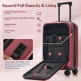 thumbnail image 4 of imerelez Luggage Sets 5 Piece with Front Opening, Hardside Expandable Carry On Suitcase Set with Double Spinner Wheel, Lightweight Travel Luggage with USB Port,TSA Locks (20"24"28"), 4 of 8