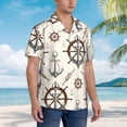 thumbnail image 5 of Easygdp Anchor With Rope Men'S Summer Casual Short Sleeve,Short Sleeve Button-Down Shirt, Lapel Loose Breathable Hawaiian Short Sleeve - X-Large, 5 of 9