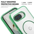 thumbnail image 6 of 2 in 1 Wallet Case for Google Pixel 9A, Compatible with Magsafe Clear Shockproof Magnetic Phone Case with Card Holder Bumper Anti-Yellowing Protective Cover for Google Pixel 9A,Green, 6 of 8