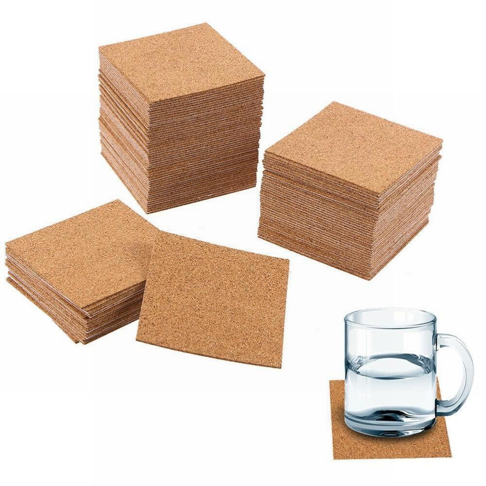  50 Pack Self Adhesive Cork Squares, 6 x 6 Inches Cork Backing  for Coasters, Cork Squares for DIY Crafts and Coasters, Natural Soft Wood  with Strong Adhesion Backing, 2 mm