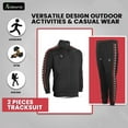 thumbnail image 5 of Afrimoji Unisex TrackSuit - Long Sleeve, stand-up collar, Full-zip, Casual Sports Jogging Activewear 2Piece Set (Black), 5 of 5