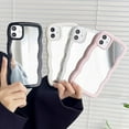 thumbnail image 2 of Wavy Frame Solid Color Edge Plating Mirror Soft Phone Case Compatible with iPhone Case (Pink,iPhone 15), 2 of 7