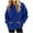 Blue, variant on Womens Tops Casual Long Sleeve Crewneck Sweatshirts Loose Pullover Blouses Tunic Shirts with Pockets Fall Winter Fashion Daily Lounge Apparel Baggy Streetwear