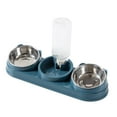 thumbnail image 3 of Cuencos para comida húmeda y seca, cuenco desmontable para agua y comida para mascotas, plato elevado para gatos azul oscuro, 3 of 9