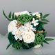 thumbnail image 3 of Qarigey Durabilidad duradera de plástico: rosas artificiales realistas para ramos de boda y decoración de fiestas Ropa, zapatos y accesorios Miscelánea Verde+Blanco 22*29, 3 of 6