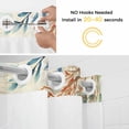 thumbnail image 2 of No Hook Shower Curtains with Snap-in Liner Set, Beige Beach Coastal Waterproof Hotel Style Bathroom Shower Curtain, Summer Nautical Coral Shell Botanical Breathable Mesh Top Bath Curtains 60''x72'', 2 of 9