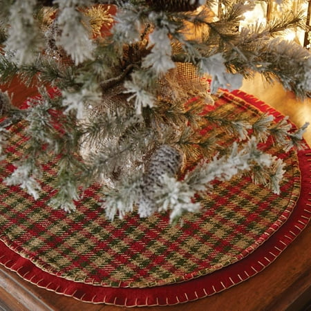 Rustic Plaid Christmas Decor Cherry Red Rustic Christmas Decor Claren Felt Appliqued Whipstitch Textured Plaid Round 21