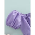 thumbnail image 5 of Franhais Girl Two Pieces Outfits Set, Elastic Solid Color Crop Tops+ Floral Lace High Waist Skirt, 5 of 9