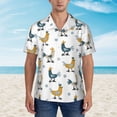thumbnail image 2 of Xecao Farm Roosters print Hawaiian shirt - a stylish short-sleeve button-down for men, perfect for casual beach and tropical outings., 2 of 9