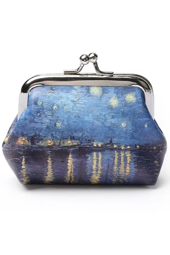 Cute Coin Purse, Oil Painting Small Coin Purse, Landscape/Flower Pattern Coin Purse Hasp Change Purse Mini Wallets Money Bag